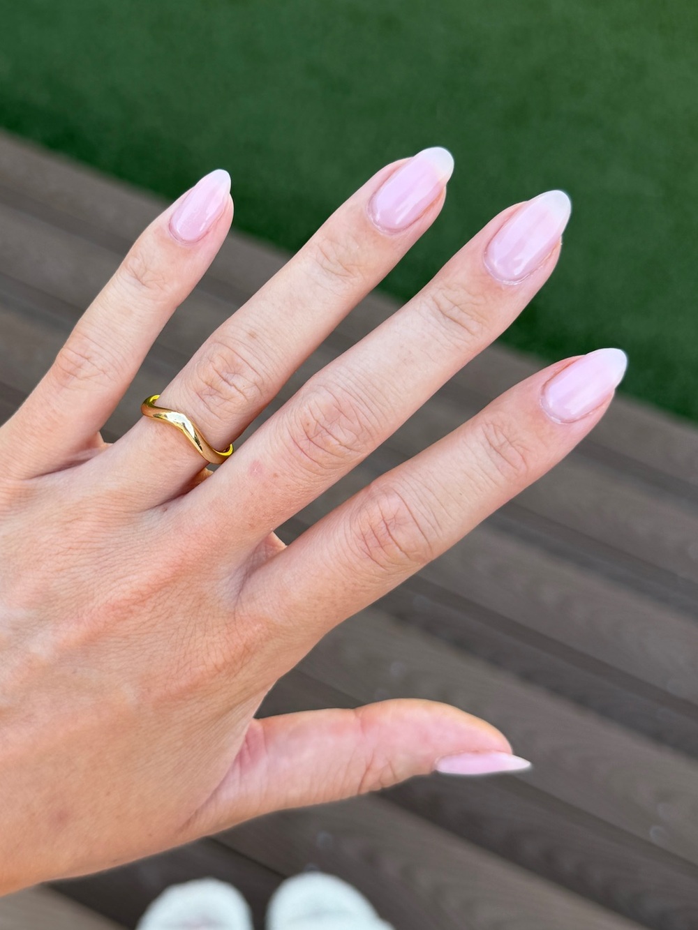14kt gold melt wave stacking ring